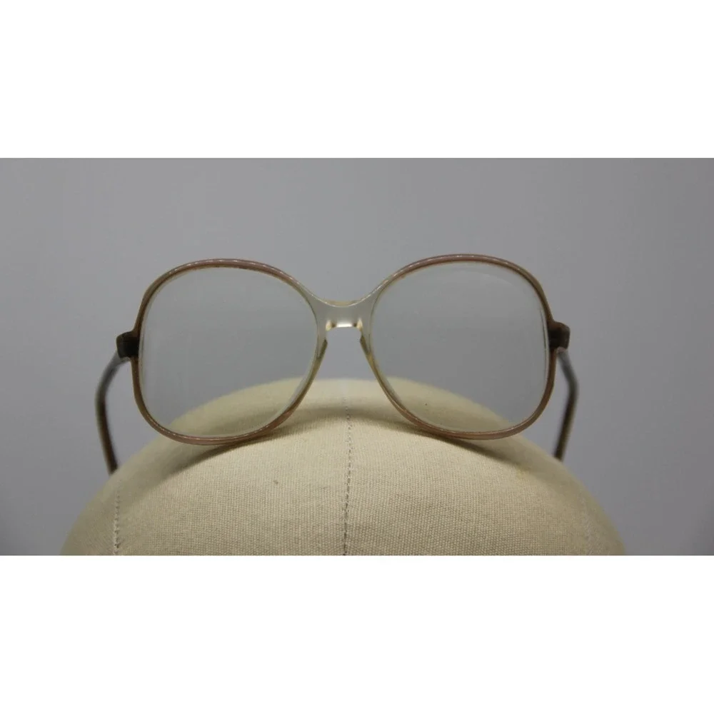 Vintage Safilo Oversized  Amber Butterfly Mod 735 Eyeglasses Frames Thick Lenses